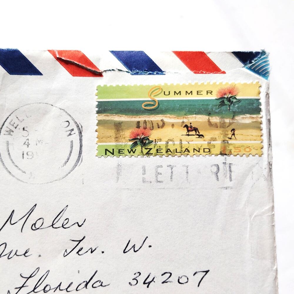 1994 New Zealand 50c Summer Stamp Airmail Cover to USA - Postal History
